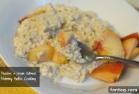 Peaches and Cream Oatmeal, Sweetened with Truvia
