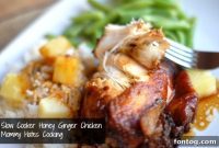 Sticky Honey Ginger Slow Cooker Chicken