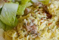 Keto Chicken Alfredo on Spaghetti Squash