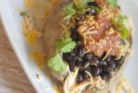 Slow Cooker Salsa Chicken Loaded Baked Potatoes