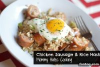Menu Plan Monday Chicken Sausage Rice Hash