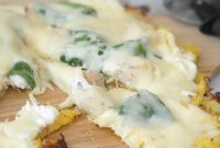 Spaghetti Squash Crusted Grilled Chicken Alfredo Pizza