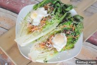 Flame-Kissed Romaine with Poached Eggs