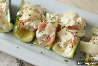 Zucchini Boats with Creamy Chicken Salad