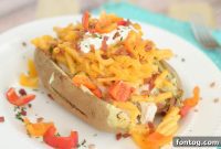 Cheesy Mac-Filled Baked Potato Boats