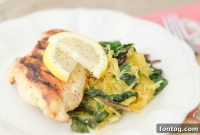 Lemon Pepper Chicken with Golden Spaghetti Squash and Vibrant Chard