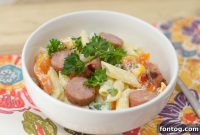 Sweet and Savory Chicken and Apple Sausage Pasta