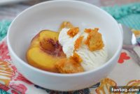 Sun-Kissed Peaches with Golden Honeycomb and Vanilla Bliss