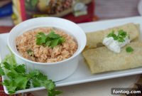 Homemade Mexican Feast Rice Chimichangas Burritos