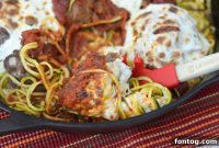 Savory Zoodle Meatball Casserole