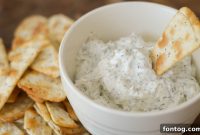Delicious Creamy Ranch Dill Dip and Crispy Pizza Chips