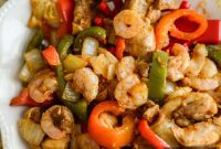 Sizzling Ninja Foodi Chicken and Shrimp Fajitas