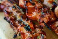 Pellet Smoked BBQ Chicken Skewers