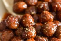 Grape Jelly Glazed Pressure Cooker Meatballs