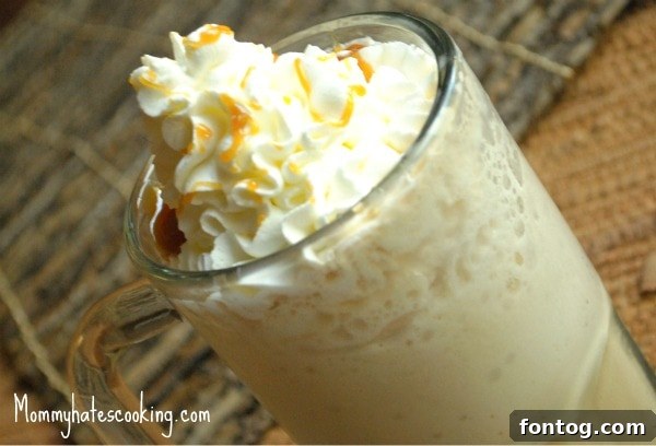 Delicious frozen caramel frappe, perfect for summer refreshment