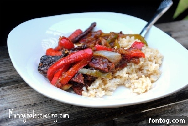Delicious and vibrant beef and peppers stir-fry recipe, perfect for a hearty family dinner.