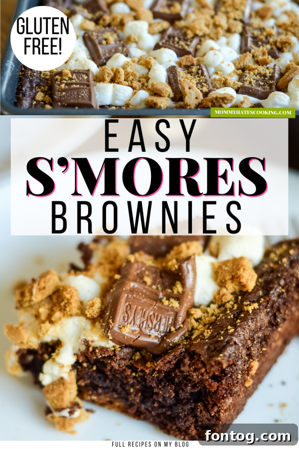 A serving of Gluten-Free S'mores Brownies ready to be enjoyed.