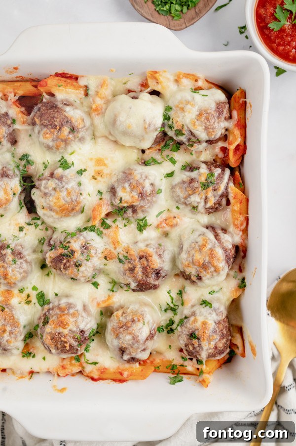 Adaptable Savory Meatball Bake 2 meatball casserole