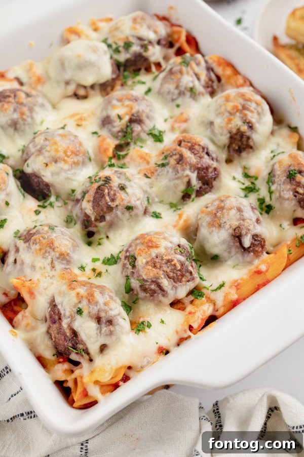 Adaptable Savory Meatball Bake 5 meatball casserole