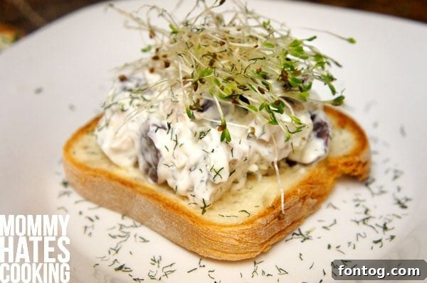 Gluten-Free Chicken Salad Sandwich A hearty gluten-free chicken salad sandwich on Udi's Millet-Chia bread, ready for lunch