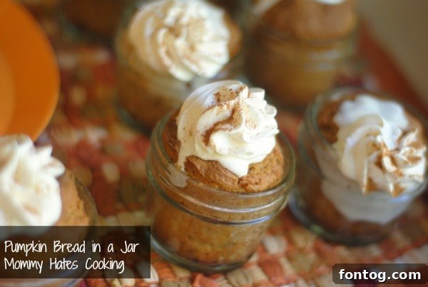 Pumpkin Bread in a Jar Pumpkin Bread in a Jar topped with creamy frosting
