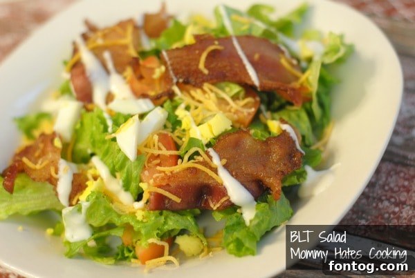 Healthy and Easy BLT Salad for Your Weekly Menu Fresh and vibrant BLT salad with crispy bacon, juicy tomatoes, and crisp lettuce, perfect for a light yet satisfying meal