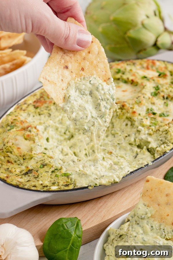 Irresistible Gluten Free Spinach Artichoke Dip 3 Warm and cheesy spinach artichoke dip