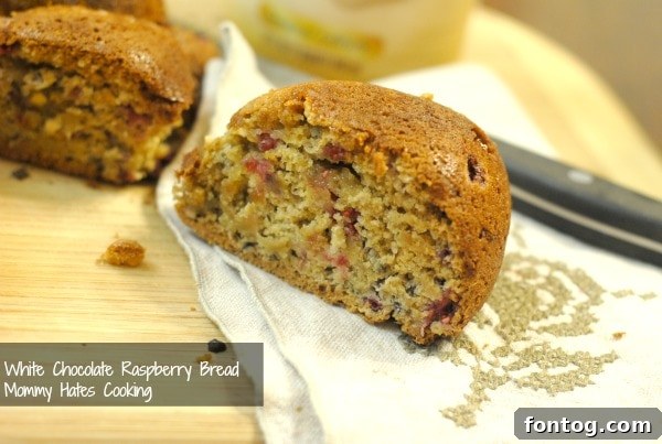 white chocolate raspberry bread