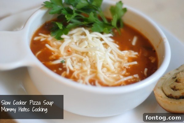 Delicious and easy-to-make Pizza Soup, a perfect comforting meal.