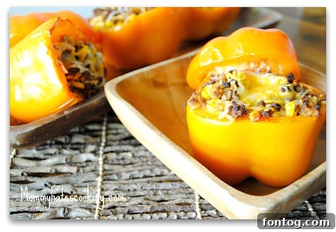 Delicious Mexi Stuffed Peppers, ready to be frozen or enjoyed fresh.