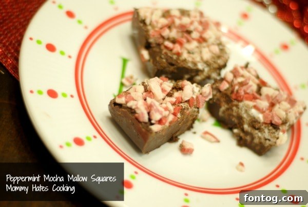peppermint mocha mallow squares