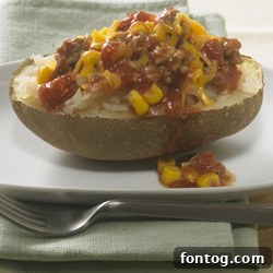 chili topped potatoes