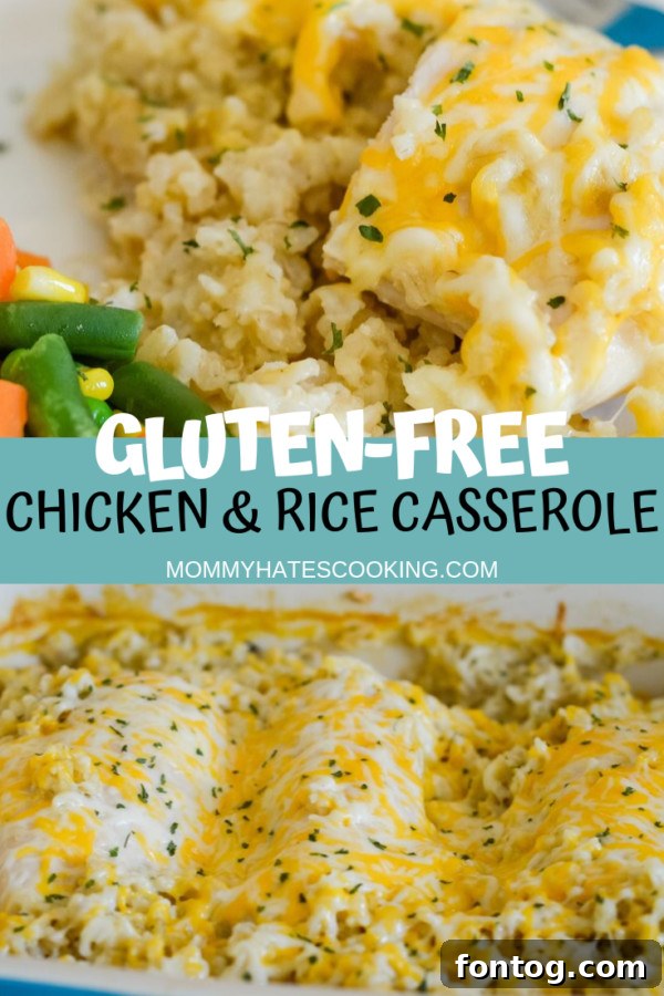 A full 9x13 dish of golden-brown cheesy chicken and rice casserole, ready to be served.