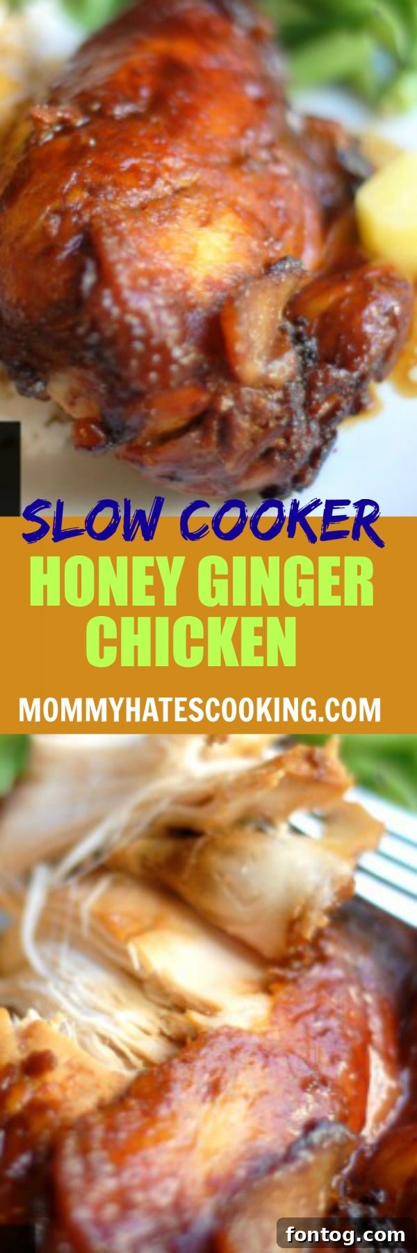 Slow Cooker Honey Ginger Chicken #GlutenFree