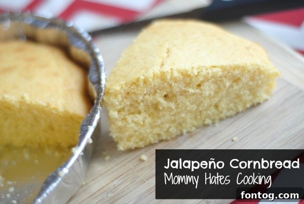 Freshly sliced Jalapeño Cornbread ready to be served