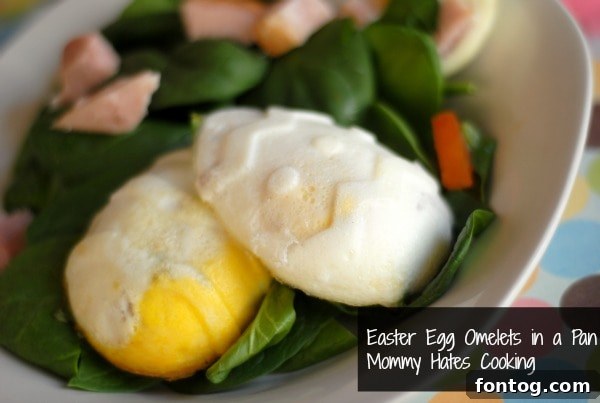 Easter Egg Omelets in a Pan