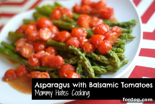 Asparagus with Balsamic Tomatoes Recipe Card