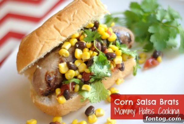 Charred Corn Salsa Brats 4 Grilled Corn Salsa Brats