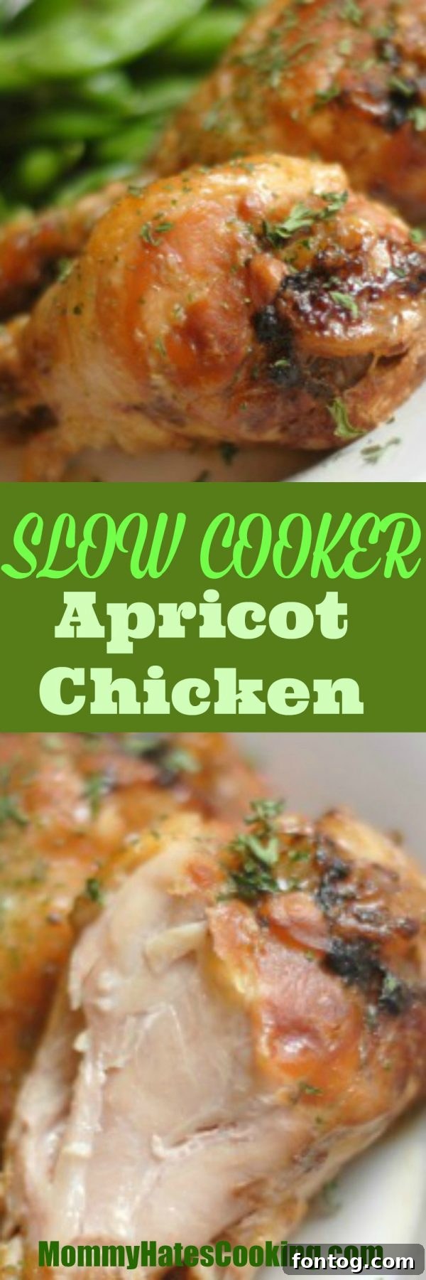 Slow Cooker Apricot Chicken Pinterest pin image