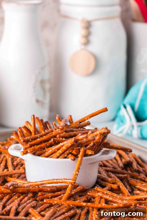 seasoned pretzels recipe, a beautifully arranged serving suggestion