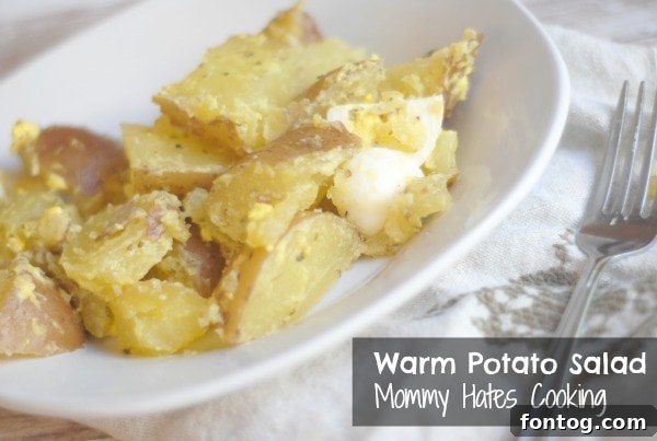 Freshly prepared Warm Potato Salad, a unique and delicious twist on a classic recipe