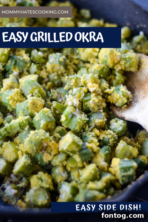 Grilled Okra Pinterest Pin