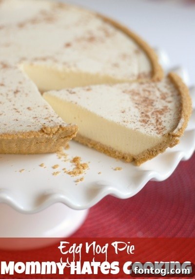 Egg Nog Pie Ready for Serving
