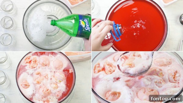 Color Burst Sherbet Punch 3 rainbow sherbet punch process image