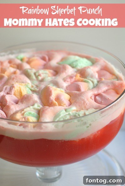 Refreshing Rainbow Sherbet Punch for Holiday Parties