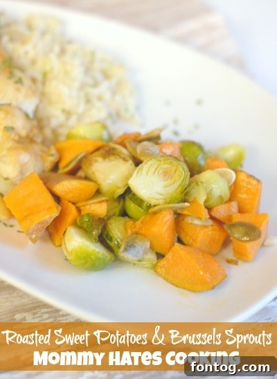 Roasted Sweet Potatoes & Brussels Sprouts with Pumpkin Seeds