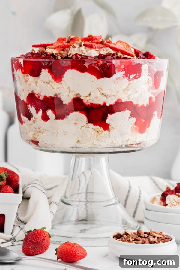 gluten free strawberry angel fluff trifle