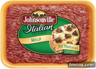 Close up of Johnsonville Italian Sausage for chili