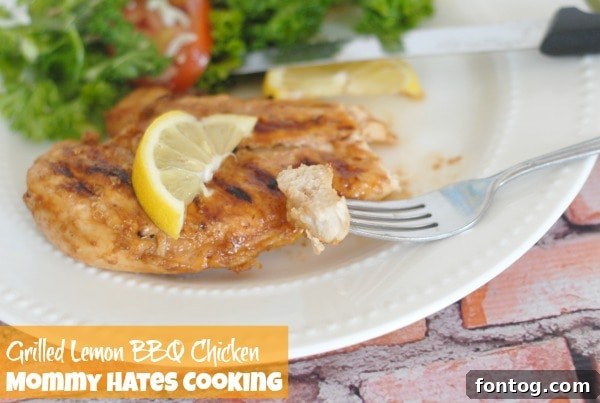 Plated Grilled Lemon BBQ Chicken ready to eat