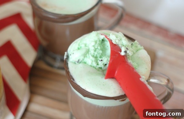 Velvet Cloud Hot Chocolate Floats 4 Hand holding a glass of Hot Chocolate Float with a chocolate rim